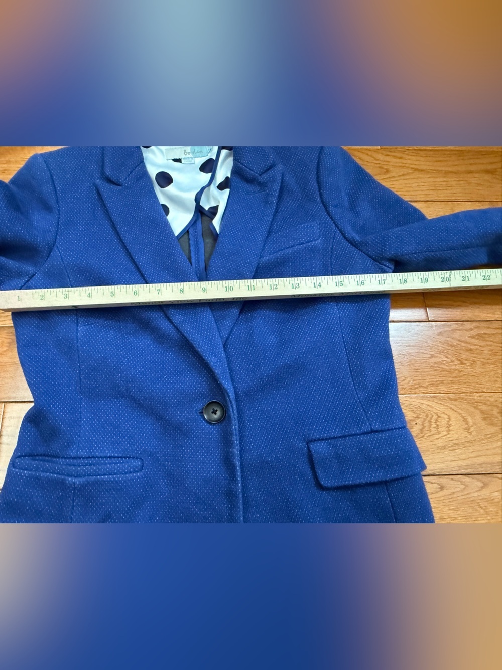 Boden Emilia Ponte Blue One Button Blazer - Picture 9 of 11